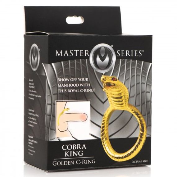 Ерекційне кільце на пеніс Cobra King золотисте Sex Aura | Зображення 4