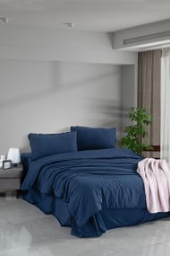 Постільна білизна Sikel Stonewashed Soho Firfirli 200 х 220 см Lacivert
