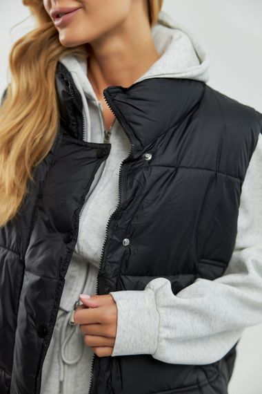 Тепла жилетка на блискавці - чорний цвет, L (є розміри) | Зображення 3