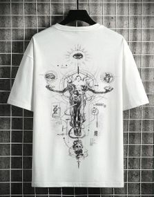 Футболка мужская с принтом повседневная M Белая