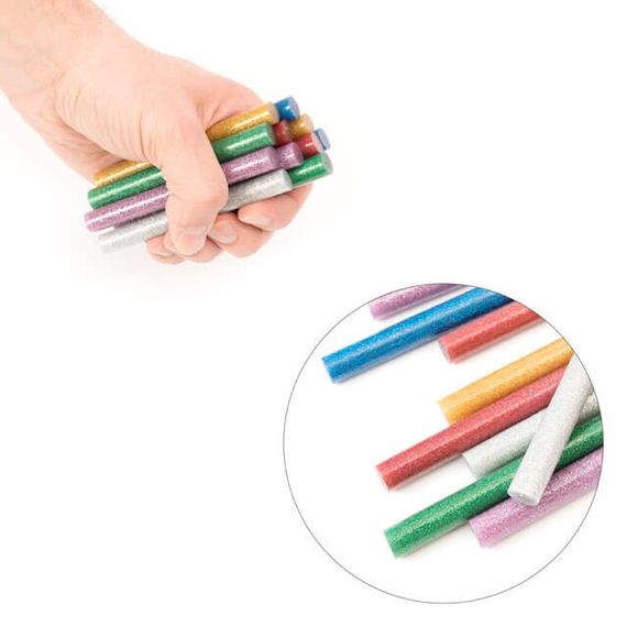 Комплект кольорових перламутрових клейових стрижнів 11.2*100 мм, 12 од. INTERTOOL RT-1029 | Зображення 3
