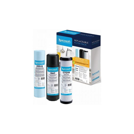Картридж для фільтра глечика Ecosoft Комплект картриджів Ecosoft 1-2-3 покращений (2 вугільних ка (CHV3ECO) | Зображення 1