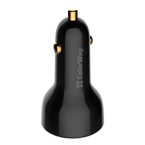 Автомобільний зарядний пристрій ColorWay CW-CHA044PD-BK USB+Type-C 100W PD чорний | Зображення 2