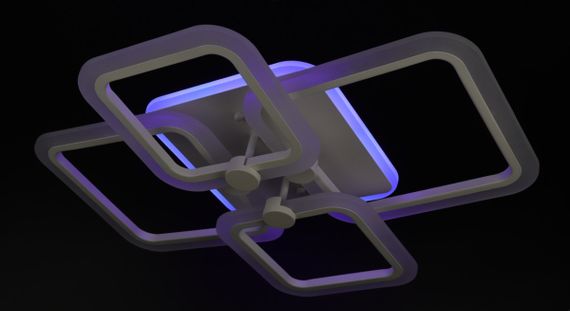 Люстра світлодіодна стельова LED світильник для квартири на стелю лед з пультом 25735 Білий 11х48х60 см. | Зображення 4