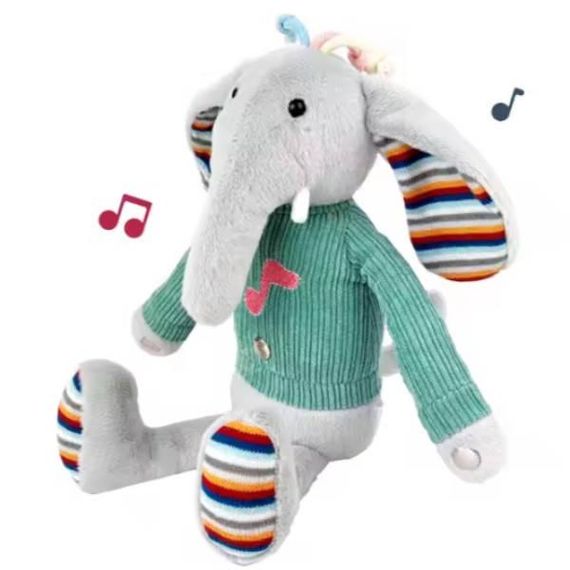 Игрушка интерактивная с подсветкой и звуками Слоник говорящий на английском языке  330 К-О Серый