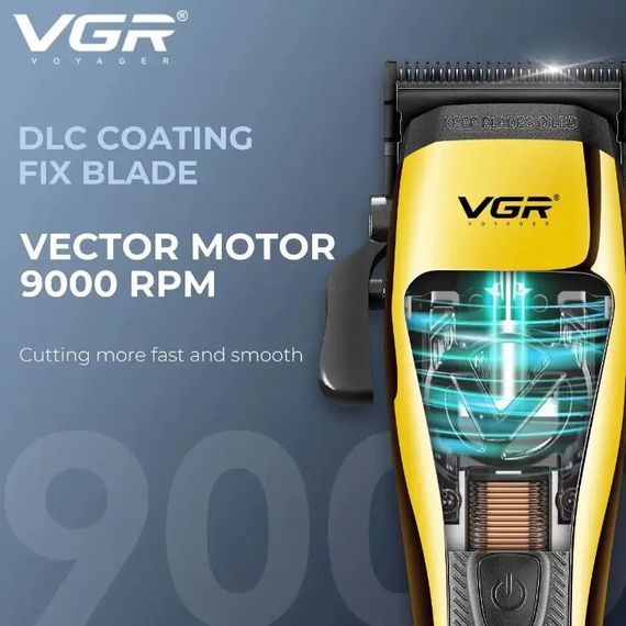 Машинка для стрижки VGR V-015 аккумуляторная беспроводная профессиональная 6 насадок | Зображення 6