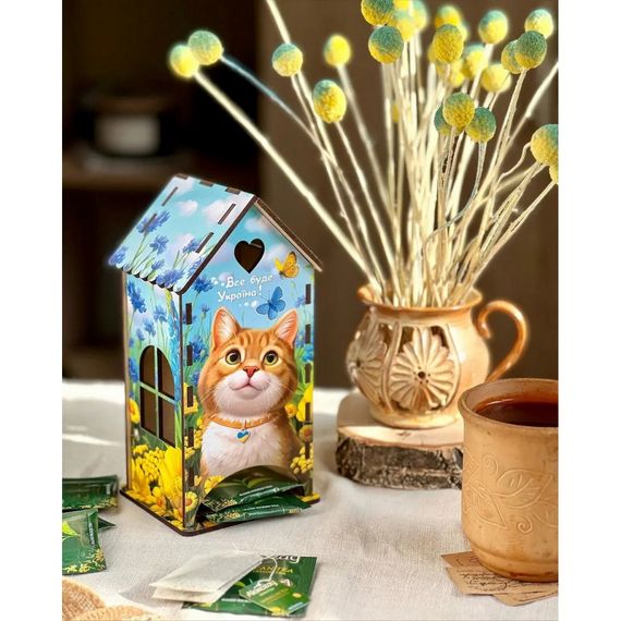 Чайный домик "Рыжий котик" Ubumblebees (ПСФ156) PSF156 деревянный | Зображення 4