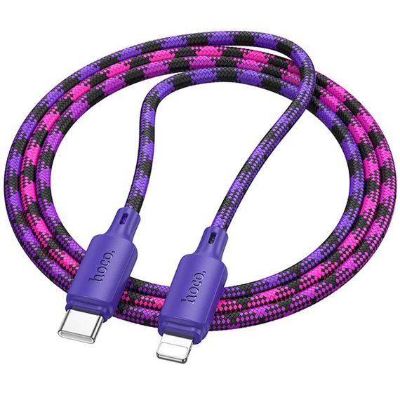 Дата кабель Hoco X116 Meridian Type-C to Lightning 27W (1m) Gradient Purple Mix | Зображення 1