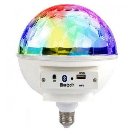 Диско-шар светомузыка диско шар с цоколем Music OQ-313 Ball E27 | Зображення 4