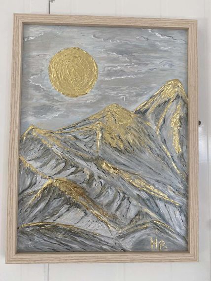 🏔✨ Інтер’єрна картина “Золоте Сонце над горами” 50×40 см ✨🏔