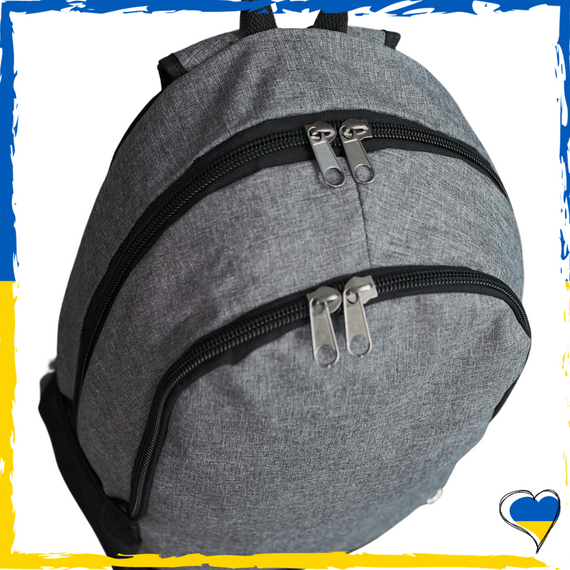 Рюкзак серый вместительный. Рюкзак на 2 отделения. Унисекс, качественный. Для ноутбука и школы | Зображення 1