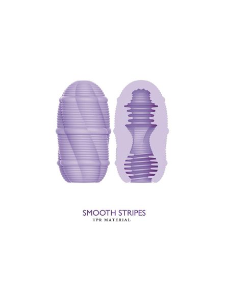 Мастурбатор міні з ребристим рельєфом Pretty Love Smooth Stripes Cupid X Egg, фіолетовий | Зображення 2