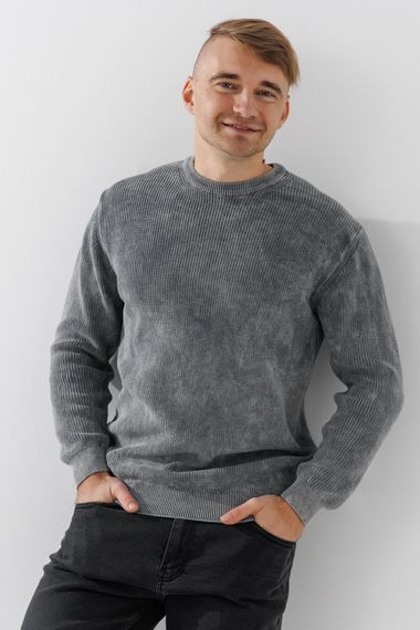Джемпер однотонний чоловічий Kaptan 2222 XL Сірий shop (2000990775689)