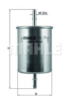 Фільтр палива MAHLE ORIGINAL KL79 на VW GOLF Mk III (1H1)