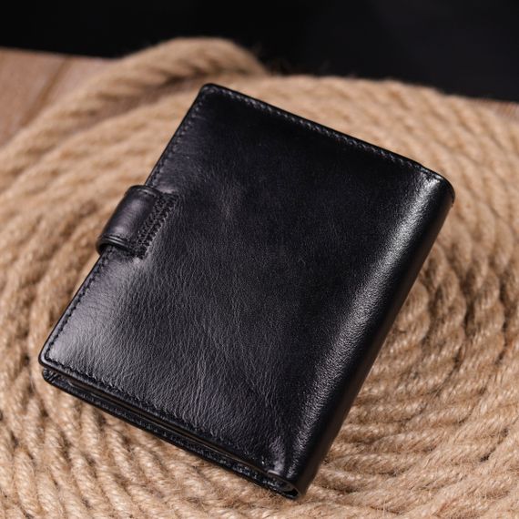 Вертикальный мужской бумажник из натуральной кожи ST Leather 19413 Черный | Зображення 7