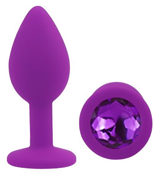 Силіконова анальна пробка EGZO - Silicone Purple Round Plug Purple, size S Sex Aura | Зображення 1