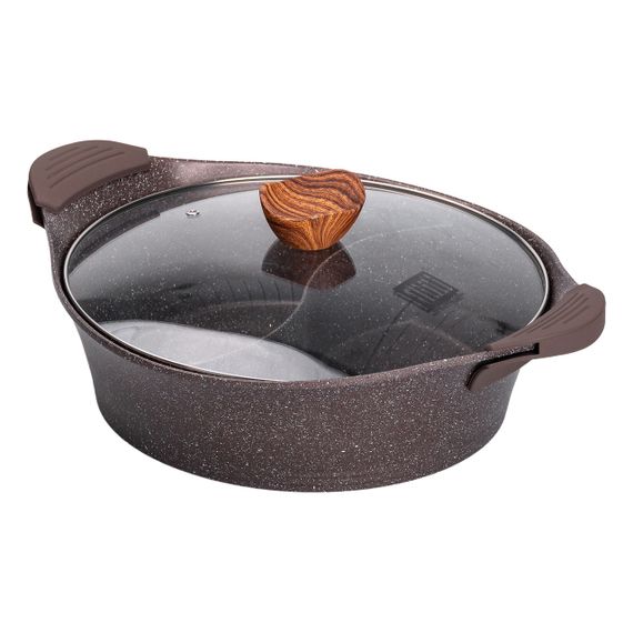 Алюмінієва каструля Ø 30 см, мармурове антипригарне покриття, кавовий MGC HP-4-413CO | Зображення 3