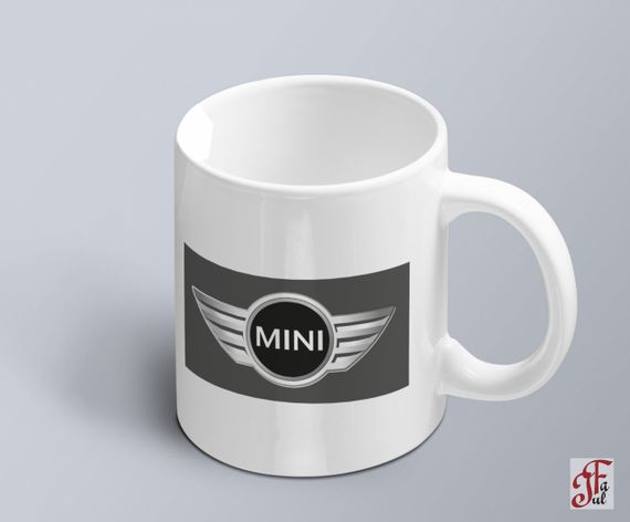 Чашка  з принтом авто логотип Mini Cooper  (02010102027)