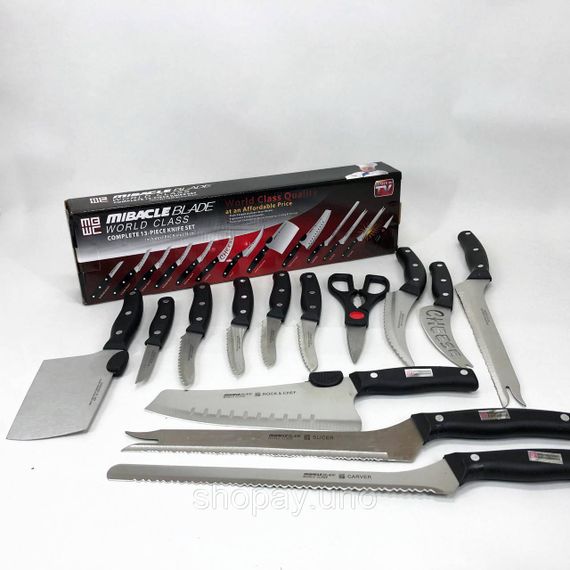 Набор ножей кухонных сталь Contour Pro Knives 13, Набор ножей для новой кухни, Товары для кухни ножи DZ-13 | Зображення 9