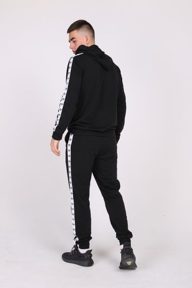 Черный спортивный костюм сбелыми лампасами  Adidas | Зображення 5