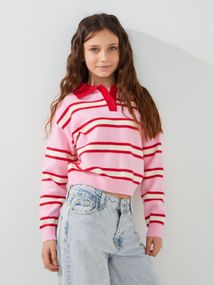 Поло з візерунком для дівчинки LAWA GBC02358 140 см Рожевий shop (2000999563904)