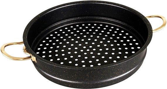 Мантоварка пароварка O.M.S. Collection 6091-C 30см 6,4л с гранитным покрытием 6 предметов Черный (Турция) | Зображення 6