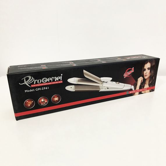 Щипці прасок для волосся GEMEI GM-2961, стайлер для завивки, прилад для завивки волосся, праска | Зображення 2