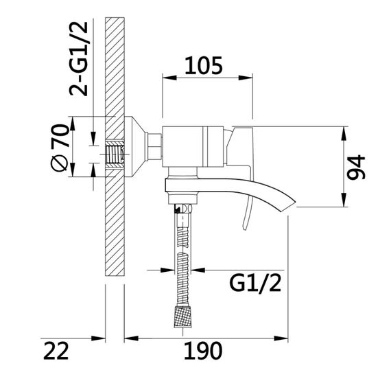 Змішувач для ванни Qtap Swan Cascada, Chrome (k35) з душовим гарнітуром QTSWA260CRM45565 | Зображення 1