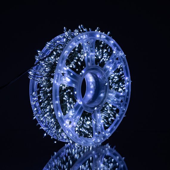 Новорічна гірлянда кімнатна «Роса» Хвойна лапа 100 м, 3000 LED, біле сяйво, зелений провід | Зображення 3