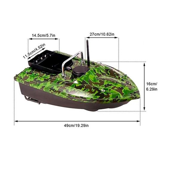 Короповий кораблик для риболовлі Підсвічування Круїз контроль 12000 мАг (Fishgang C118 Green) | Зображення 5