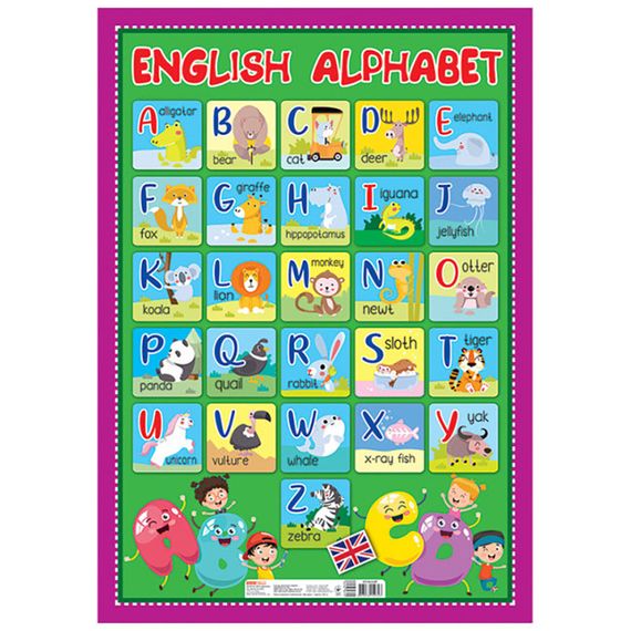 Навчальний плакат Англійська абетка друкована 10104246 формат 50 х 70 см