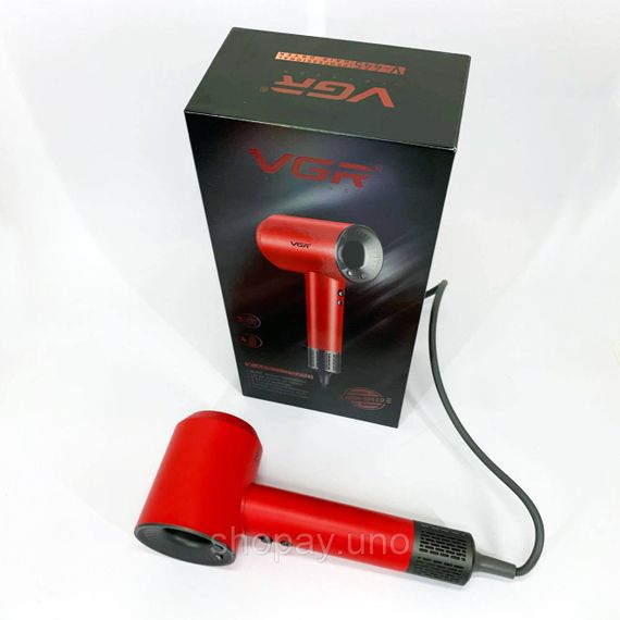 Фен професійний VGR V-445 RED, 3 рівні обдування, 4 рівні температури, 1600Вт | Зображення 1
