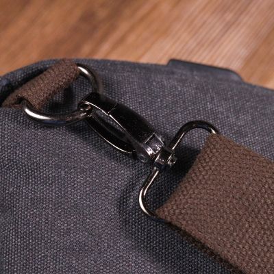 Сумка Vintage Через плече з кабелем USB текстильна Чорна (21221) | Зображення 8
