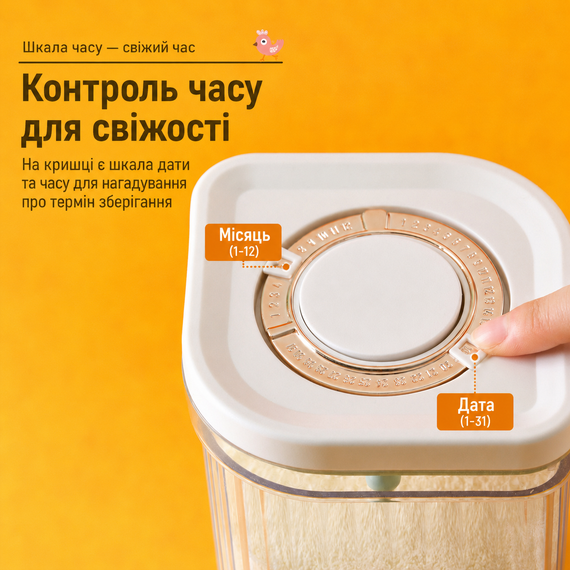 Контейнер для зберігання дитячої сухої суміші 1200 мл з мірною ложечкою та герметичною кришкою | Зображення 4