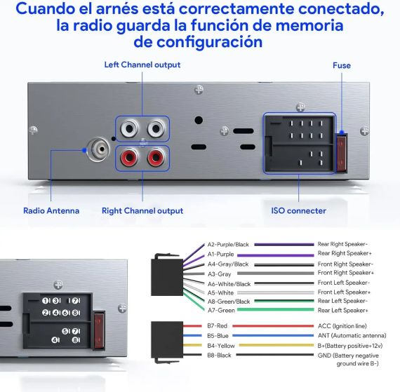Автомобільна магнітола Chismos Coche Bluetooth N2215 з FM-радіо, USB, AUX, пультом ДУ | Зображення 7