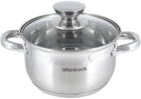 Каструля Ofenbach Casserole з нержавіючої сталі 1700мл зі скляною кришкою