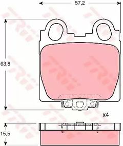 Гальмівні колодки дискові LEXUS GS 300/GS 430/IS 200/IS 300/SC 430, TRW (GDB3233)