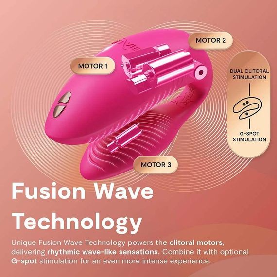 Вибратор для пар We-Vibe Chorus Pro Electric Pink с пультом и приложением, розовый Sex Aura | Зображення 8