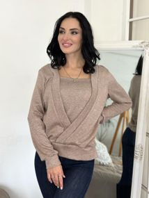 Женская красивая ангоровая кофта GF04168 цвет мокко, размер 50/52