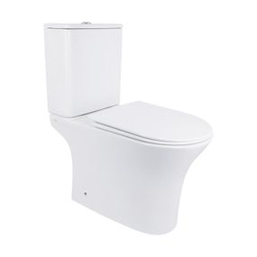 Унитаз-компакт Qtap Presto безободковый с седалием Soft-close QT24221217AW