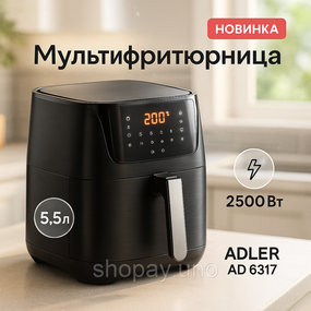 Мульти фритюрница ADLER AD 6317 5.5Л 2500Вт, Аэрогриль электрический для жарки без масла MS-79