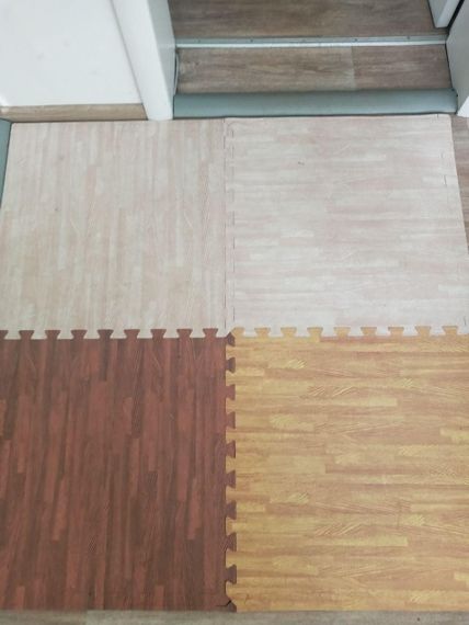 Модульне підлогове термо покриття м'яка підлога-паз підлогові панелі пазли 60х60х10 мм Золоте дерево EVA | Зображення 4