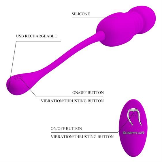 Віброяйце - Pretty Love Callieri Thrusting Vibrating Egg Purple | Зображення 3