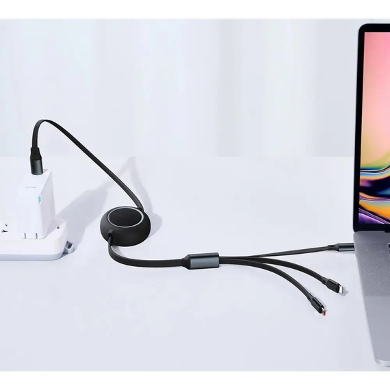 Кабель Baseus Bright Mirror Series II Retractable 3 in 1 Fast Charging Type-c to M+L+C 100 кабель 3 в 1 | Зображення 3