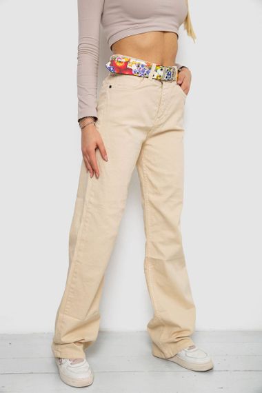 Джинси жіночі, колір світло-бежевий, 250R00160 | Зображення 2