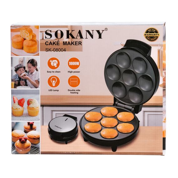 Кексница электрическая Sokany SK-08004 7 маффинов 1000 Вт | Зображення 5