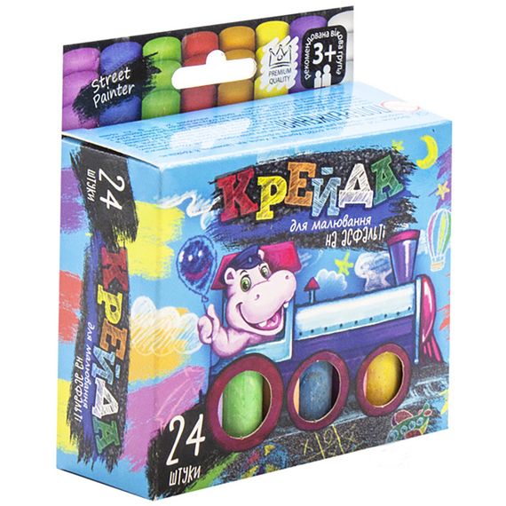 Крейда для малювання на асфальті" тонка 24 шт Укр MEL-02-05U | Зображення 1