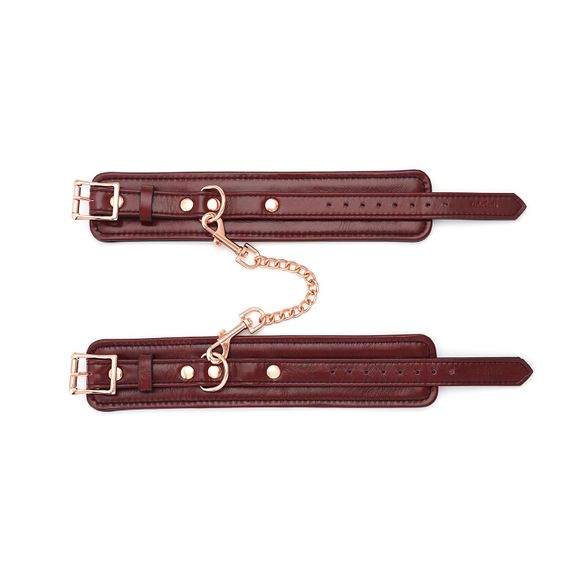 Шкіряні поножі Liebe Seele Wine Red Ankle Cuffs, знімний ланцюжок-кріплення | Зображення 3