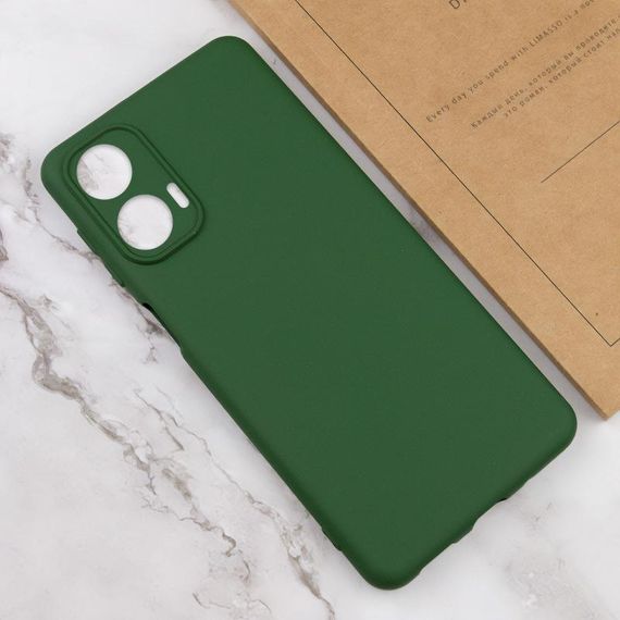 Чохол TPU GETMAN Liquid Silk Full Camera для Motorola Moto G24 Зелений / Dark green | Зображення 3