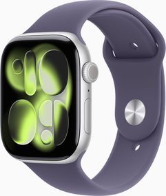 Смарт-годинник Apple Watch Series 11 GPS 46mm Silver Alu. Case w. Purple Fog S. Band - M/L (MEVA4)